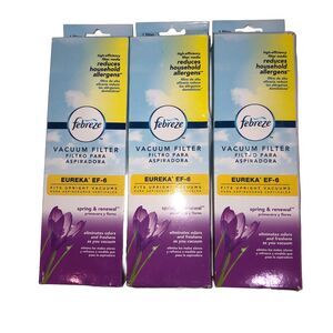 Lot of 3 Febreze Eureka EF6 Vacuum Filters AS1000 AS1040 AS1050 AS1100 New